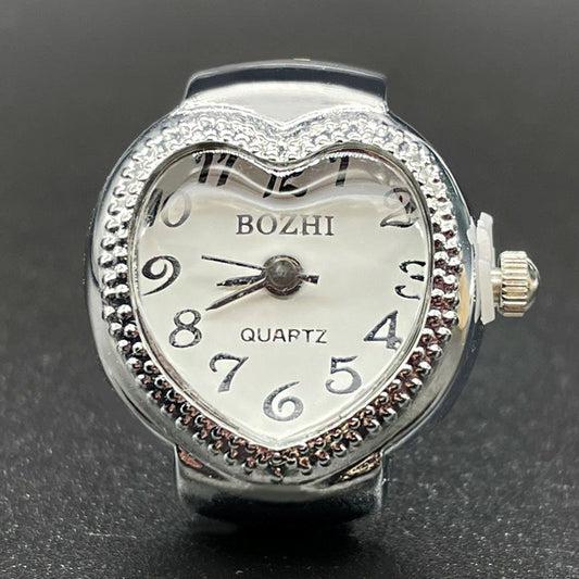 Heart-Shaped Ring Watch – Trendy Quartz Unisex Finger Watch