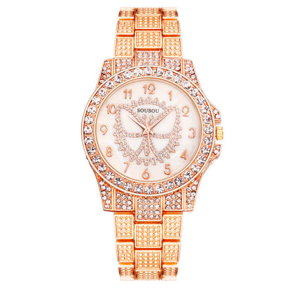 Luxury Diamond Bracelet Watch Set – Unisex Quartz Timepiece