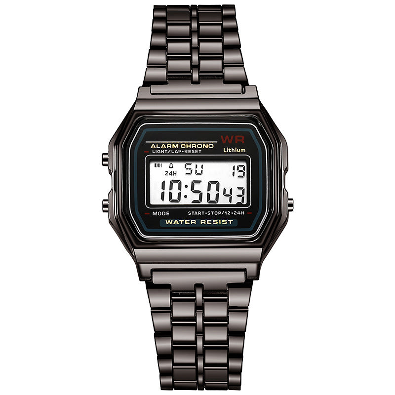 Stylish LED Electronic Watch with Steel Band