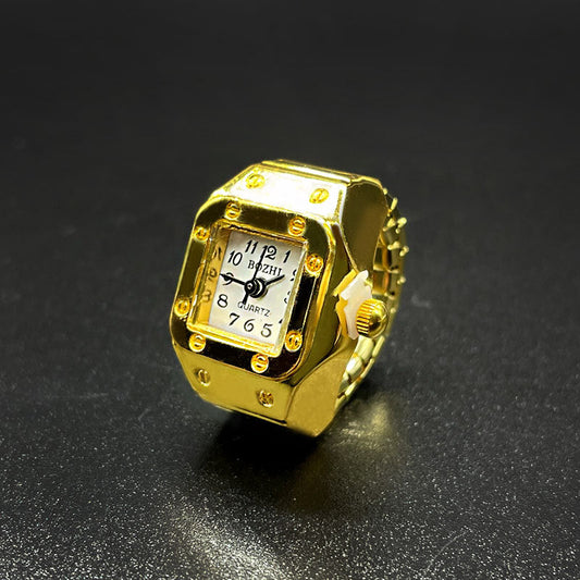 Adjustable Quartz Ring Watch for Men & Women – Fashionable Finger Watch