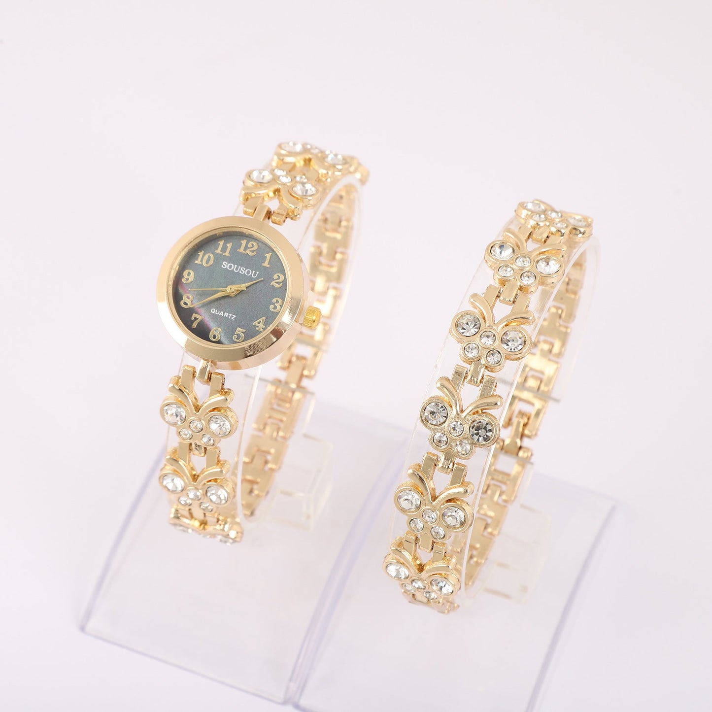Elegant Butterfly Bracelet Watch for Women – Stylish Round Dial