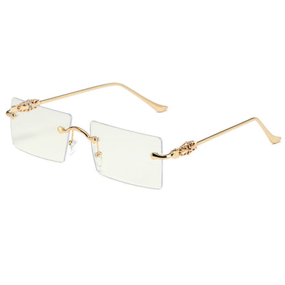 Women's Frameless Square Sunglasses – UV400 Japanese Style Resin Lenses