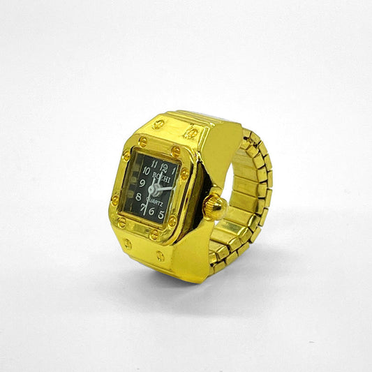 Adjustable Quartz Ring Watch for Men & Women – Fashionable Finger Watch