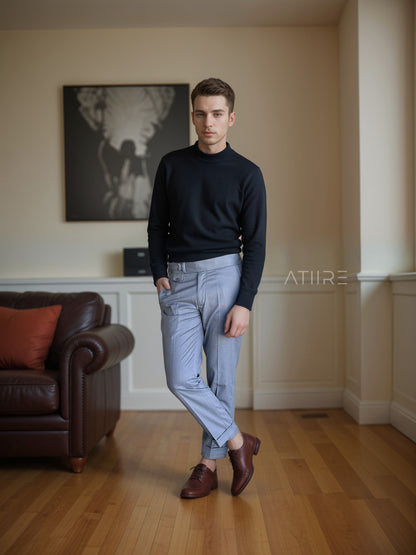 ASH GREY SINGLE PLEATED BUCKLE GURKHA PANTS BY ATIIRE