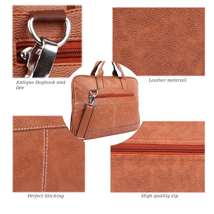 Men's Leather Finish Laptop & Shoulder Bag By ATIIRE