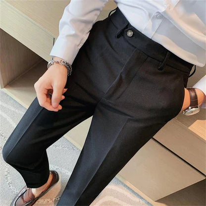 BRITISH STYLISH FORMAL SUIT PANTS JET BLACK BY ATIIRE