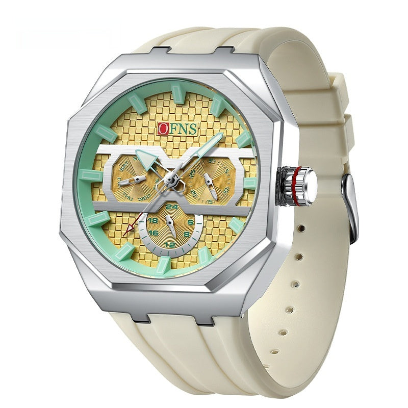 OFNS Three Eyes And Six Needles Fashion Waterproof Quartz Watch For Men 8023