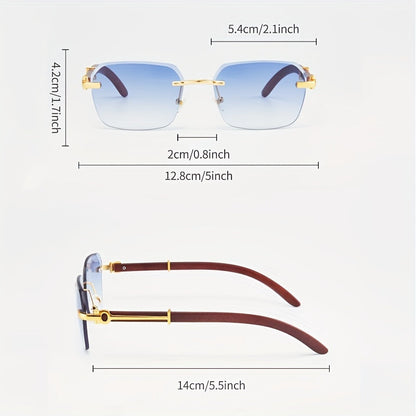 Chic Men's Frameless Square Glasses – Lightweight PC Lens