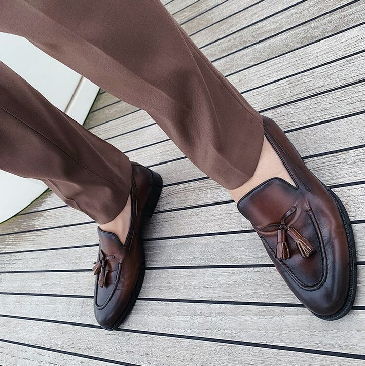 BRITISH STYLE BROWN MEN FORMAL PANTS BY ATIIRE