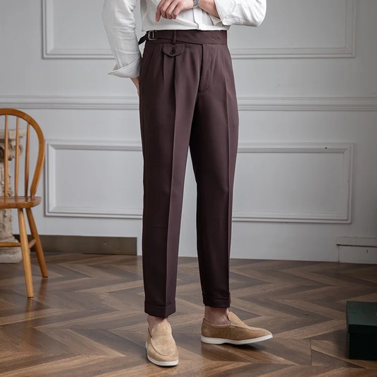 BROWN CLASSIC SIDE BUCKLE GURKHA PANTS BY ATIIRE