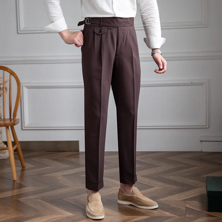 BROWN CLASSIC SIDE BUCKLE GURKHA PANTS BY ATIIRE