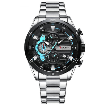 Curren Men's Six Hands Steel Band Quartz Watch 8402