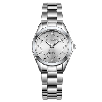 Elegant Crystal Round Quartz Watch