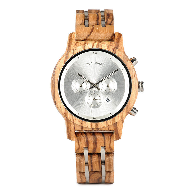 BOBOBIRD Wooden Multi-functional Business Quartz Watch for Men