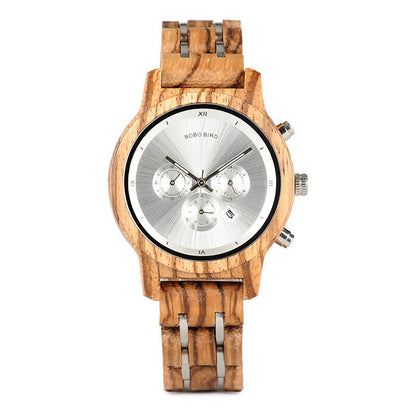 BOBOBIRD Wooden Multi-functional Business Quartz Watch for Men