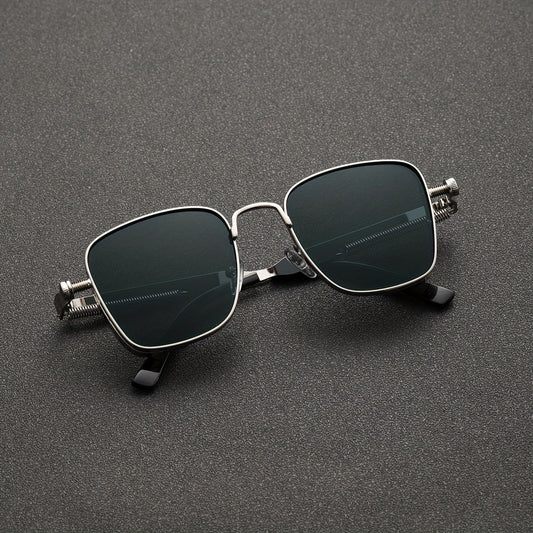Steampunk Chic Square Frame Sunglasses – Retro Fashion for All