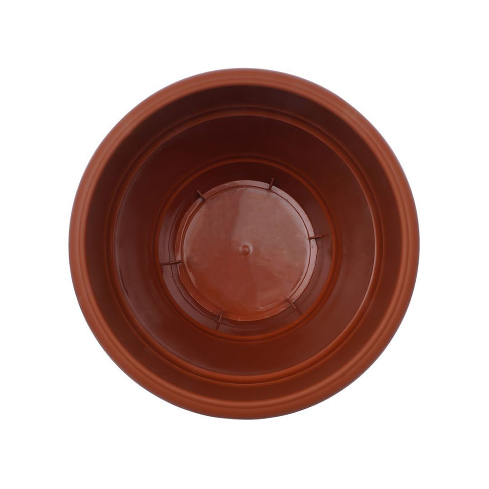 Garden Heavy Plastic Planter Pot/Gamla 8 inch (Brown, Pack of 1,Medium ) 