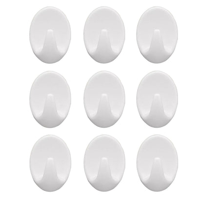 Self Adhesive Plastic Wall Hook Set for Home Kitchen and Other Places (Pack of 9)