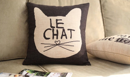 Le Chat Toss Cat Pillow Cover