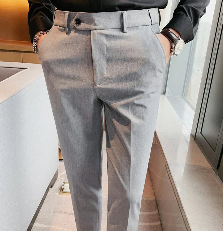 BRITISH STYLE FORMAL SUIT PANTS ASH GREY BY ATIIRE